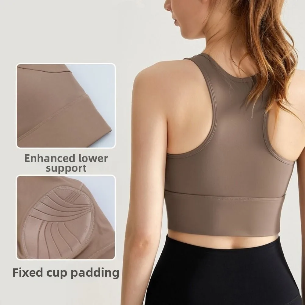 Sujetador deportivo elástico antiflacidez, chaleco de Yoga elástico de secado rápido, sujetador de entrenamiento transpirable absorbente de golpes para Fitness y gimnasio - imagen 5