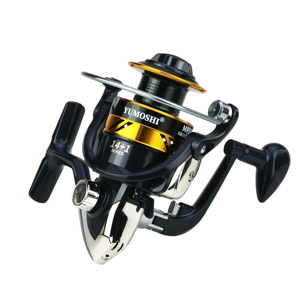 BAKAWA-carrete de Metal duradero para Pesca de carpa, ruedas giratorias para agua salada/dulce, relación de engranaje 5,2: 1, serie MP 1000-7000 - imagen 2