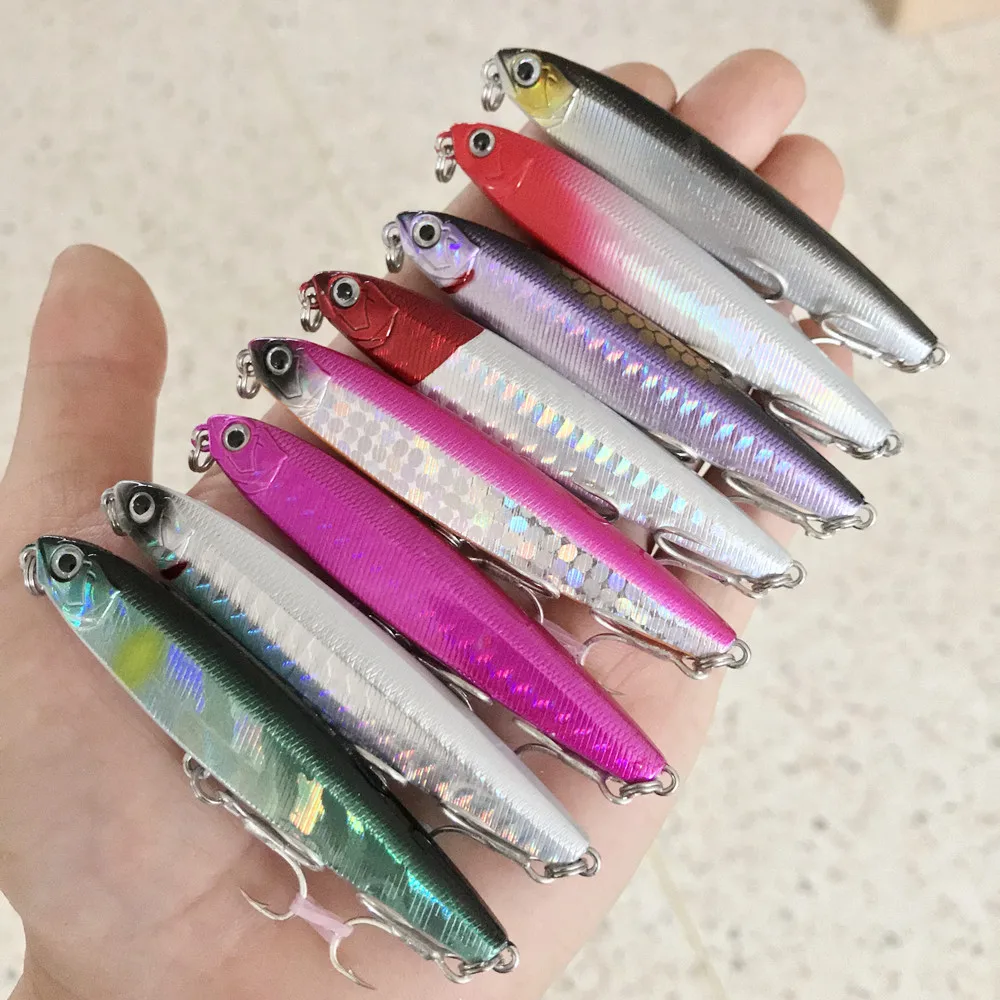 Wobblers de lápiz de hundimiento, señuelo de Pesca Artificial de lubina, cebo de pececillo duro, aparejos de Pesca Jigging de alta calidad, 8cm, 13-18g, 1 pieza - imagen 2