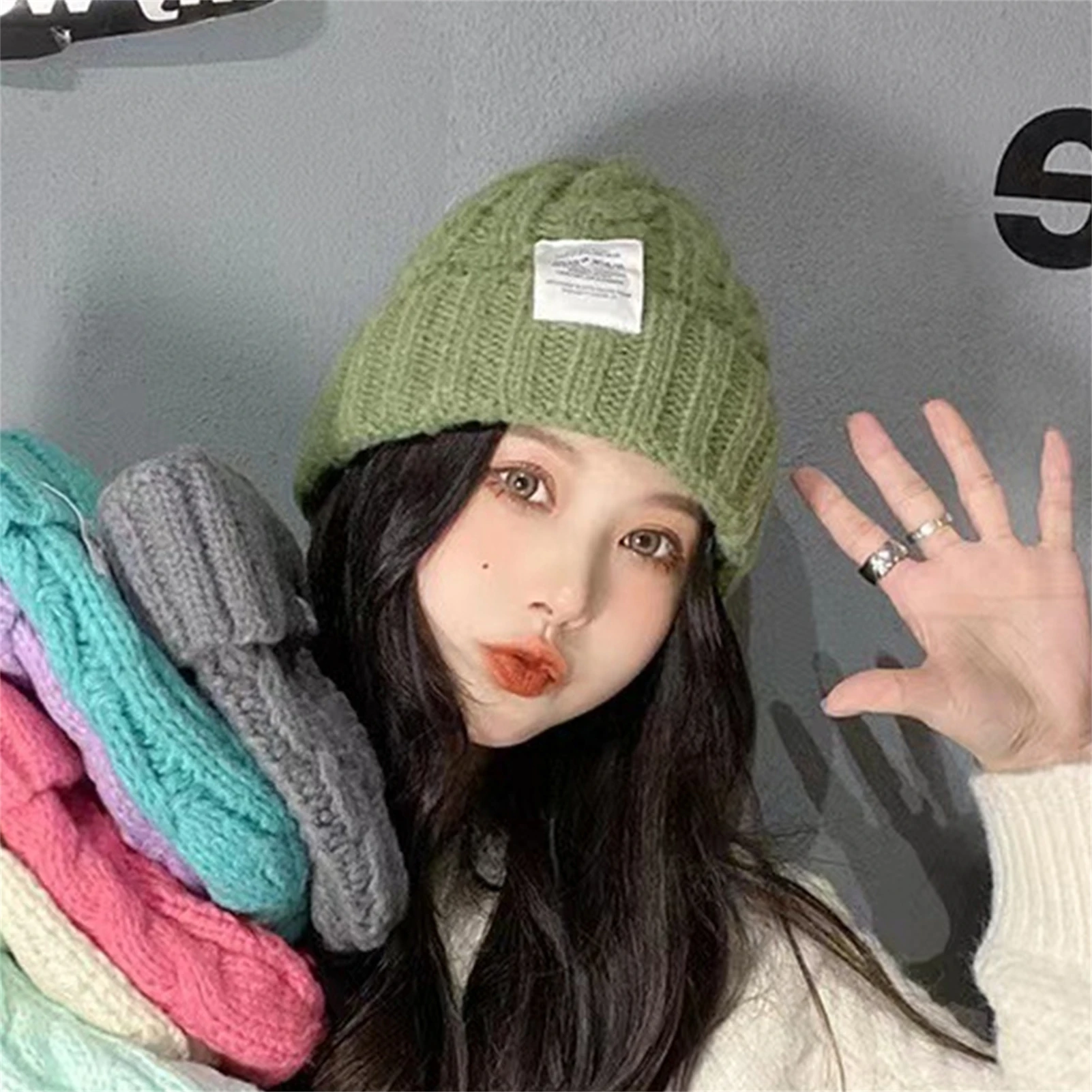 Trendy Warm Knitted Hat Autumn Winter Outdoor Windproof Beanie Korean Style Loose Brimless Hat Cycling Camping Skiing Caps 2026 - imagen 5