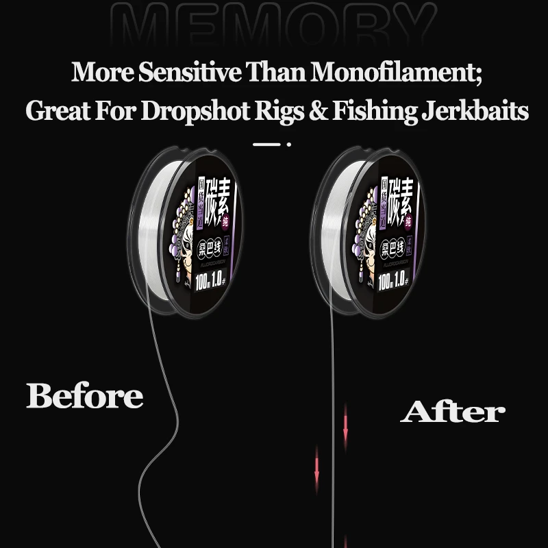 Zukibo-sedal de pesca de fluorocarbono 100% de alta calidad, sedal líder súper fuerte de 2-84lb, sedal de fibra de carbono transparente de Japón - imagen 5