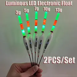 Flotador electrónico de pesca nocturna, boya de flotabilidad grande Led luminosa Cr425, equipo de pesca luminoso de verano, 2 uds., 2024 nuevo