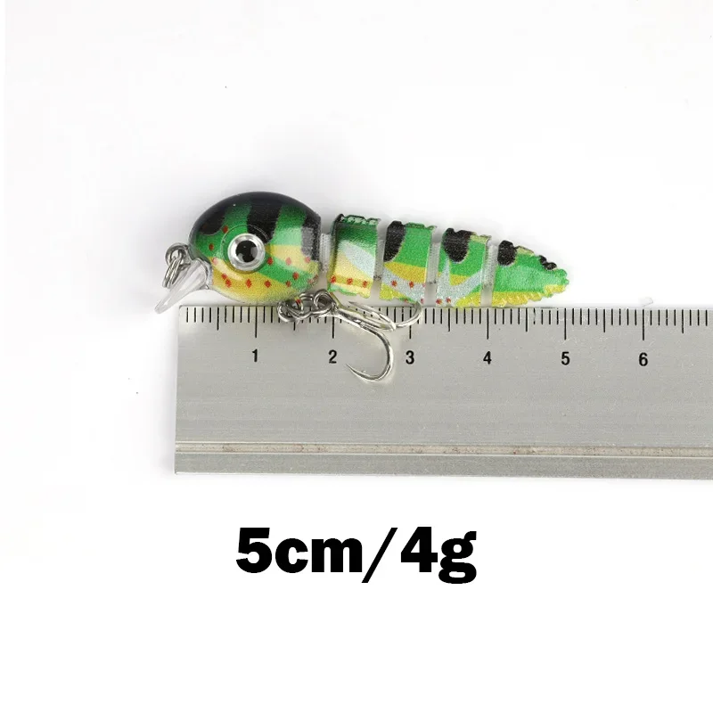 OUTKIT Wobblers-señuelo de pesca multisección, pececillo, 5cm, 4g, cebo articulado, Swimbait, cebo duro Artificial, Crankbait, aparejos de lubina - imagen 4