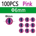100pcs Pink 6mm