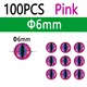 100pcs Pink 6mm