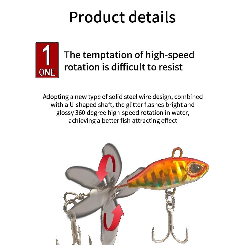 Señuelos de Metal VIB de 7g, 10g, 14g, cebos duros con vibración para trucha y lubina, Señuelos de pesca de agua dulce y salada con anzuelos afilados - imagen 3