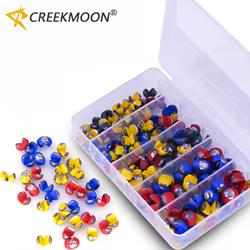 Juego de plomos de plomo con Clip rápido de goma recubierta, 50 Uds., boca abierta, pesas de pesca de agua salada, mordida redonda, sin línea de daños para equipo