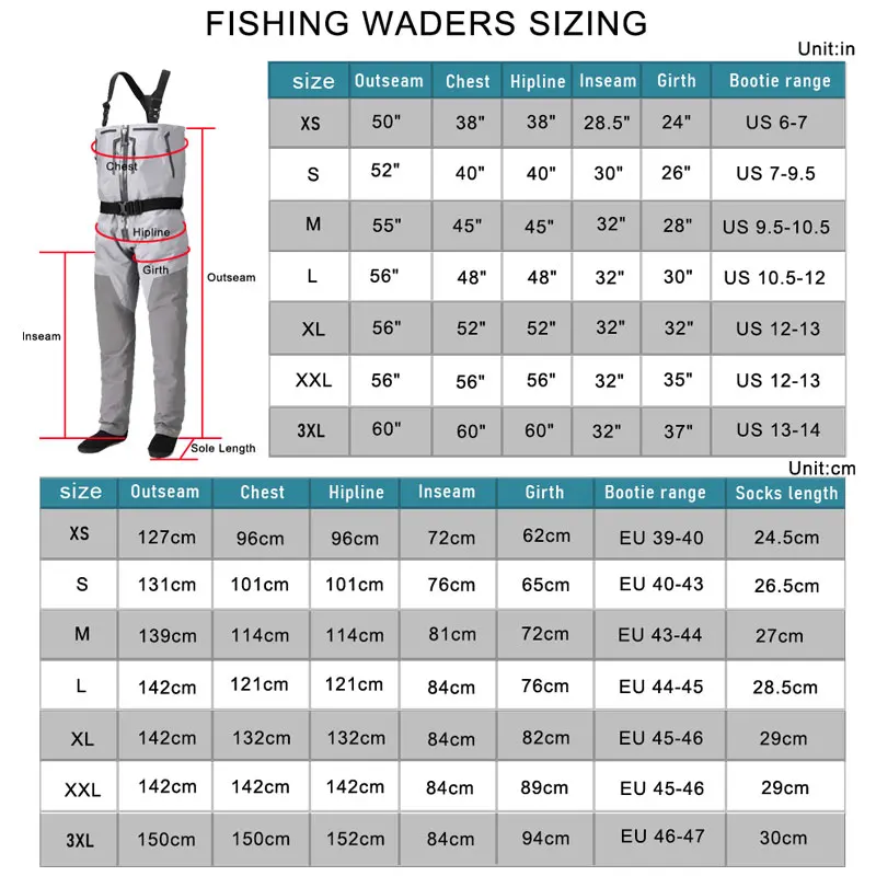 Wader de pesca con cremallera frontal hacia arriba en el pecho, pie de media Convertible con cremallera, impermeable, ligero y transpirable, aventura de vadear - imagen 2