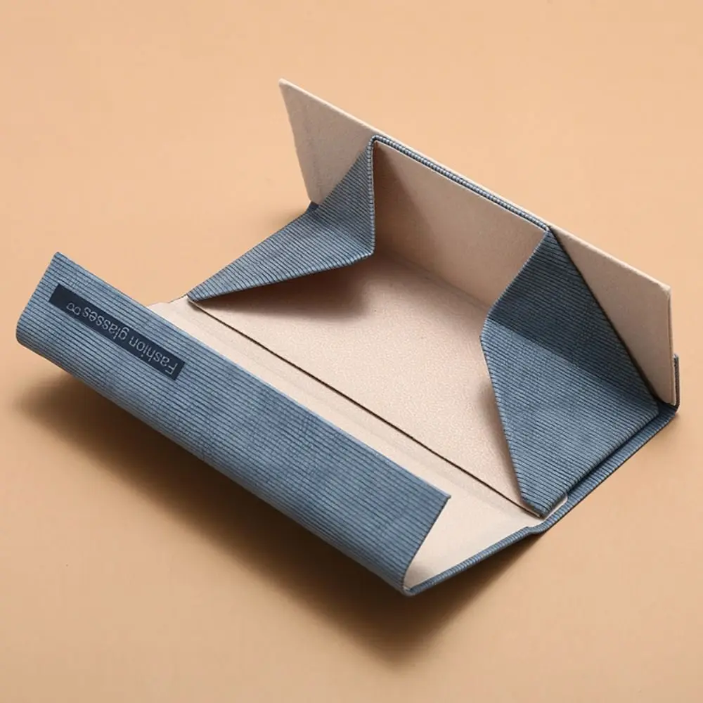 Caja de gafas de sol triangular plegable de cuero PU con cierre automático, funda protectora Simple anticaída para gafas de sol - imagen 4