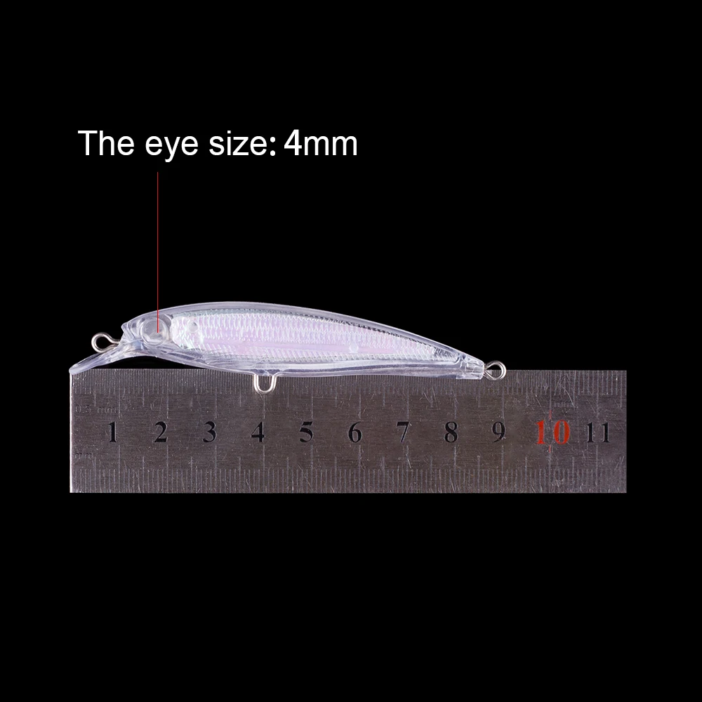 Hanlin-SEÑUELOS DE PESCA DE pececillos sin pintar, cebos artificiales de plástico duro en blanco, aparejos interiores holográficos flotantes, 9CM, 6G, 10/20 piezas - imagen 2