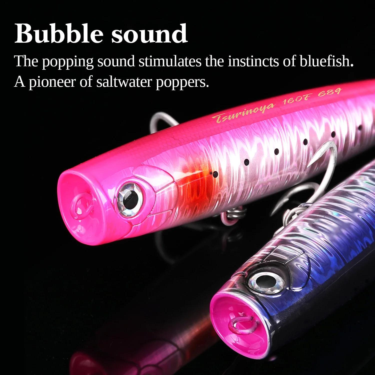 TSURINOYA 3 uds 160mm 68g señuelo de pesca de agua salada Topwater Popper cebo de curricán para GT barco cebos duros anzuelos de agua de mar de fundición larga - imagen 3