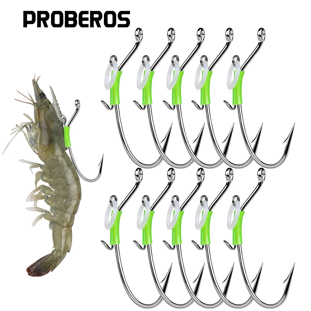 Proveros Anzuelos luminiscentes para camarón — Acero al carbono