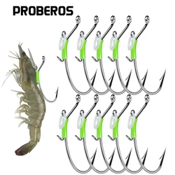 프로베로스 10개입 야광 생새우 낚시바늘 - 고탄소강 낚시바늘 담수 새우 워커