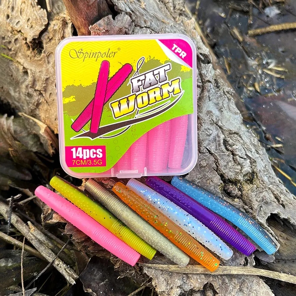 Spinpoler-Cebo blando de gusano gordo Senko, señuelo de pesca Artificial Swimbait, aparejo de Ned, gancho loco, TPR flotante, Dropshot, aparejos sin peso - imagen 5