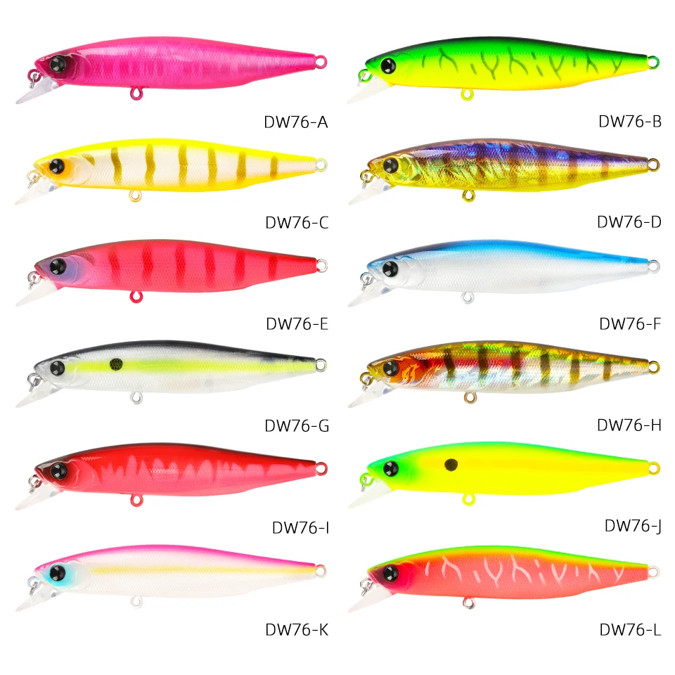 TSURINOYA-señuelo de pesca de pececillos suspendido, 3 piezas, 88mm, 10,3g, DW76, señuelo de fundición larga, Lucio, lubina, Jerkbait, aparejos, señuelo duro Artificial - imagen 5