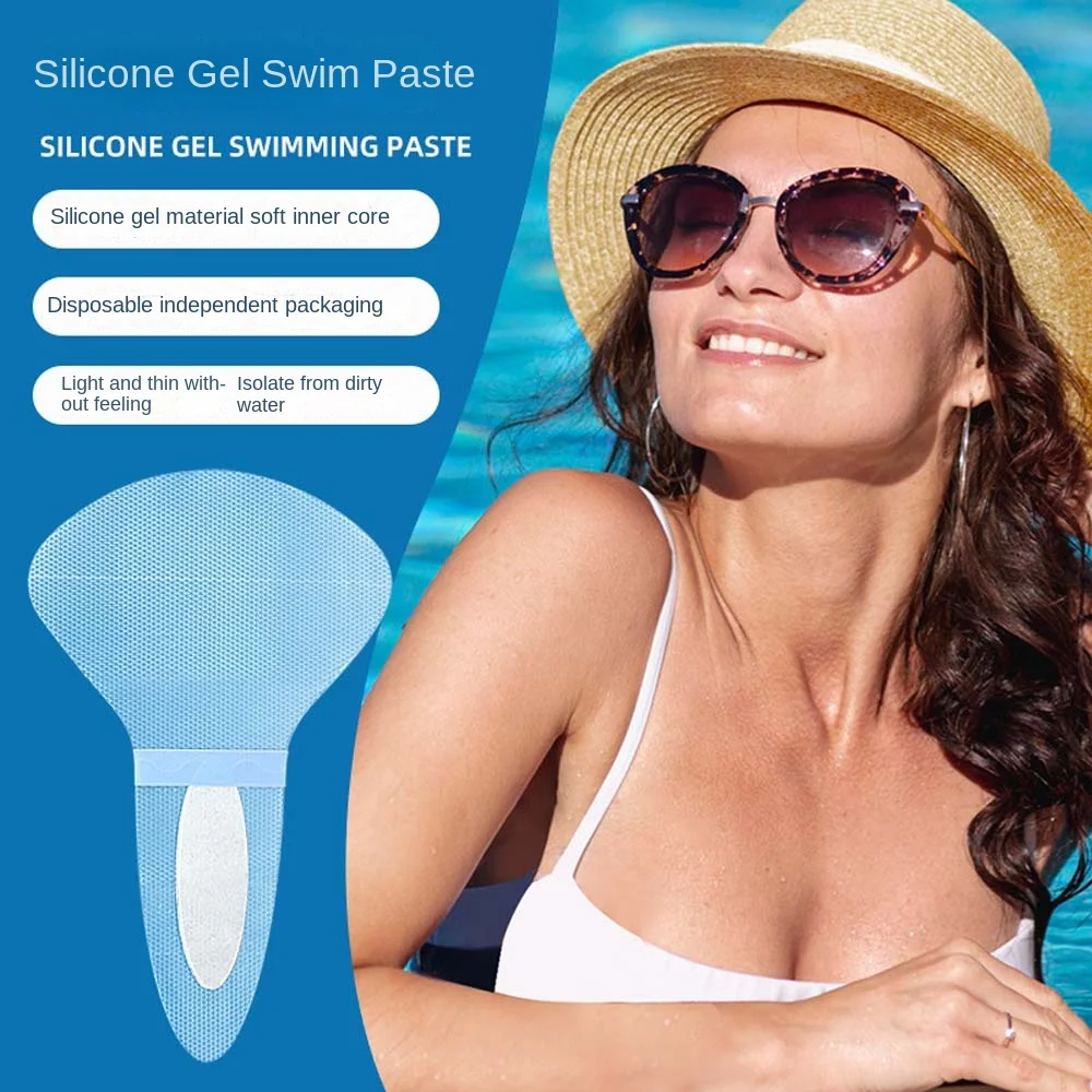 Pegatina Invisible de natación para mujer, cinta de fijación protectora de piel transparente, Gel de silicona, impermeable - imagen 2