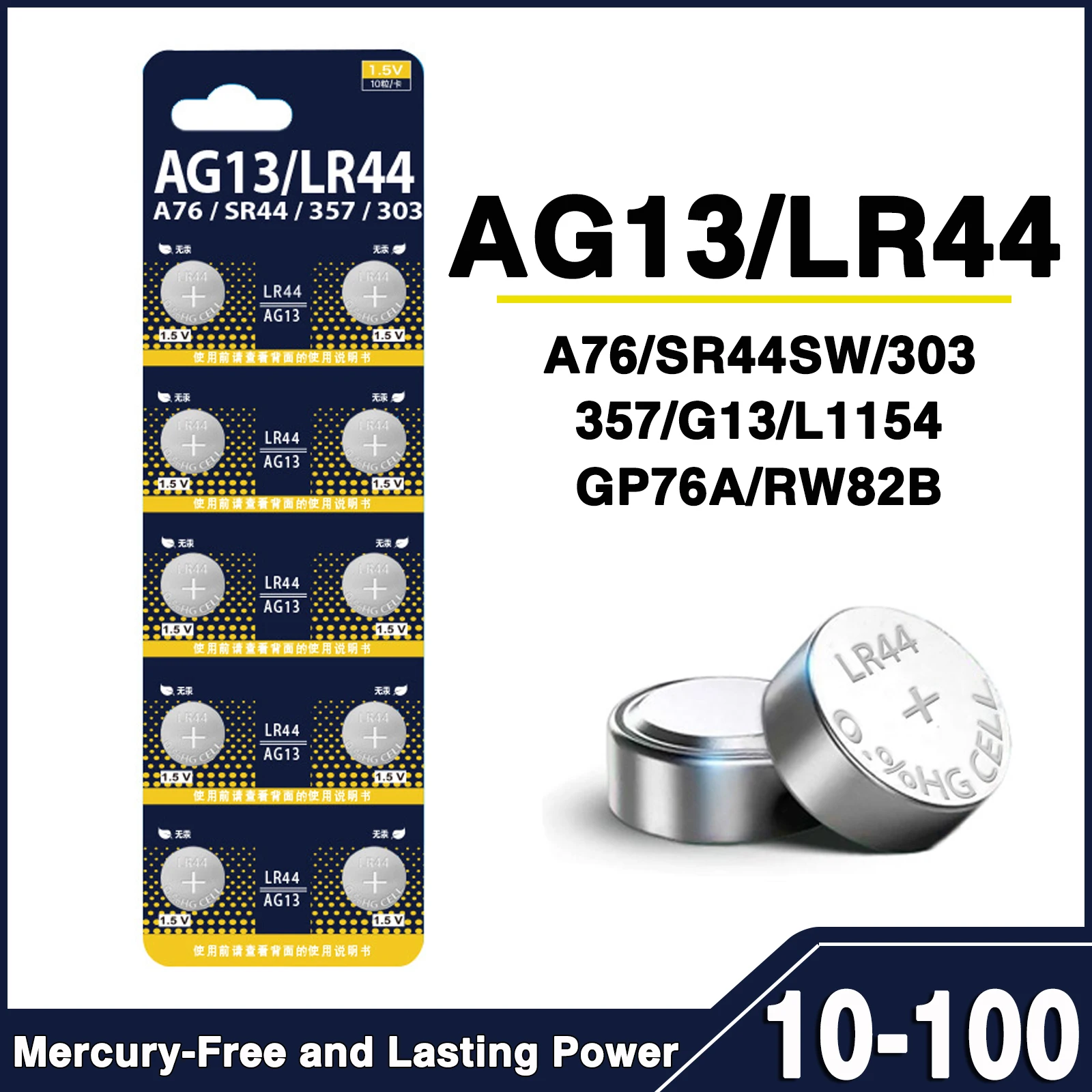 Pilas de botón LR44 – AG13 SR44 357 para electrónica de pesca