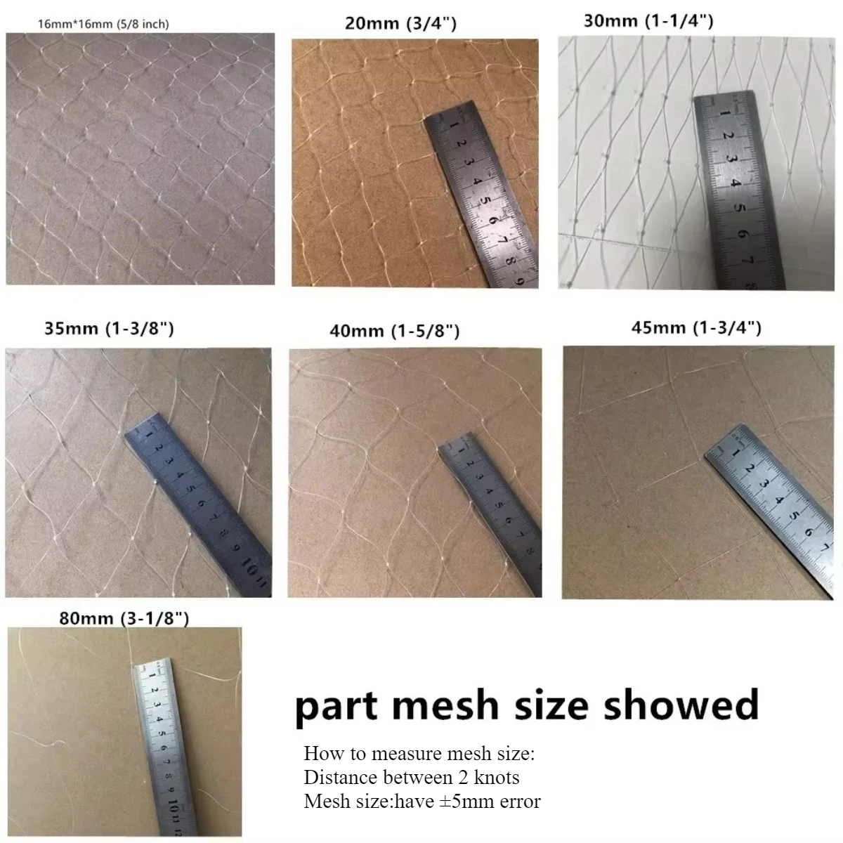 Línea de 0,2mm, productos semiacabados, accesorios de red de Pesca, red de enmalle, red de nailon monofilamento, malla de Pesca de 25mm-75mm - imagen 2