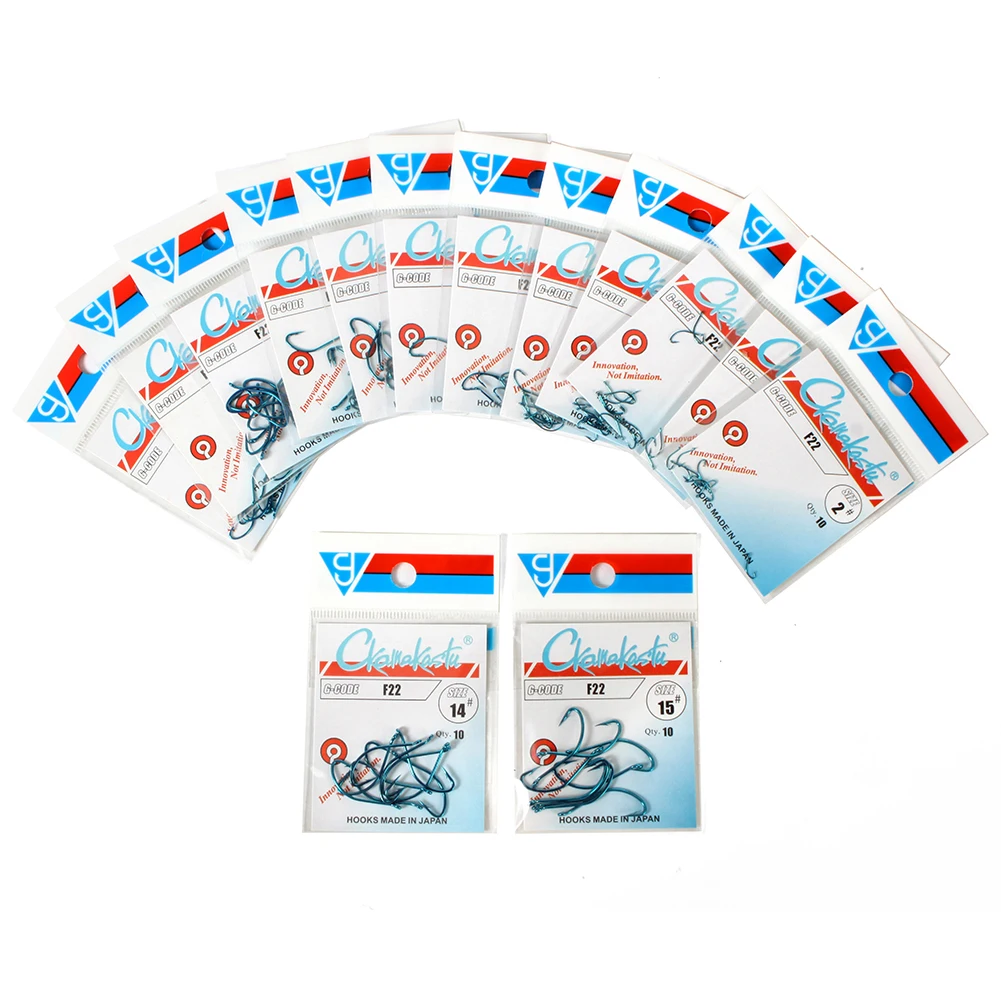 30 unids/lote F22 azul aji con anillo tiburón Jig trucha hoz de acero inoxidable anzuelos de pesca bagre de agua salada Japón - imagen 4