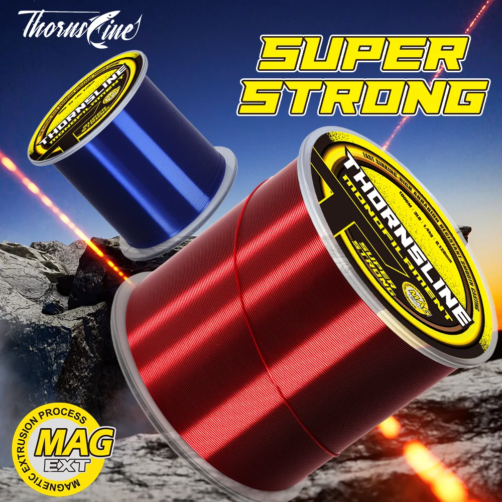 Thornsline-sedal de pesca de nailon, monofilamento de alta resistencia, bajo estiramiento, resistente a la abrasión, para agua dulce y salada, 500M, 1000M