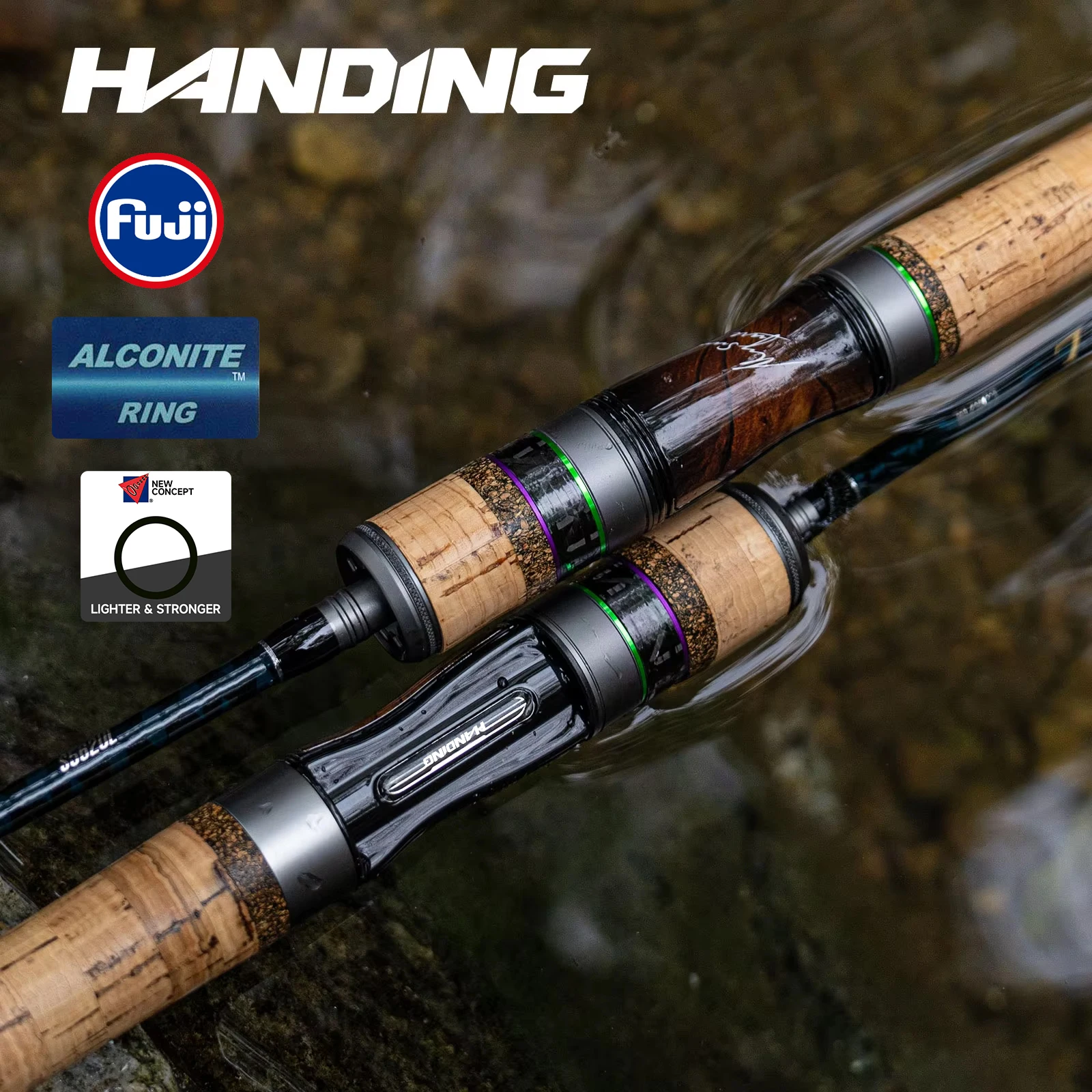 HANDING 78g Micro BFS caña de pescar caña de pescar de carbono peso del señuelo 1-8g FUJI ® Anillos guía O+A UL/L Power para caña de pescar de trucha BFS