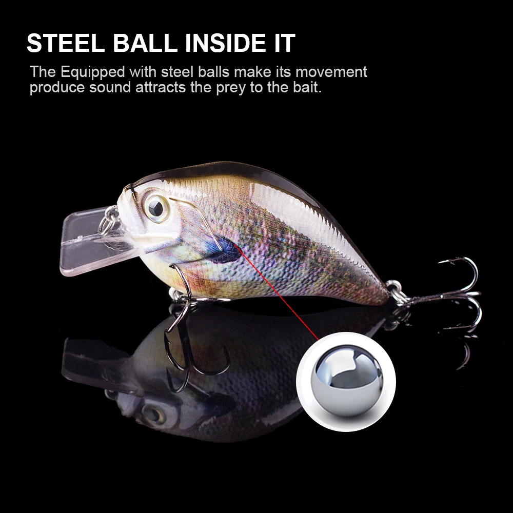 Hanlin Crankbait Señuelos de Pesca de 8CM/16G, Wobbler, flotante, plástico duro, Squarebill, Swimbait, Lucio, Predator, aparejos de Pesca - imagen 5
