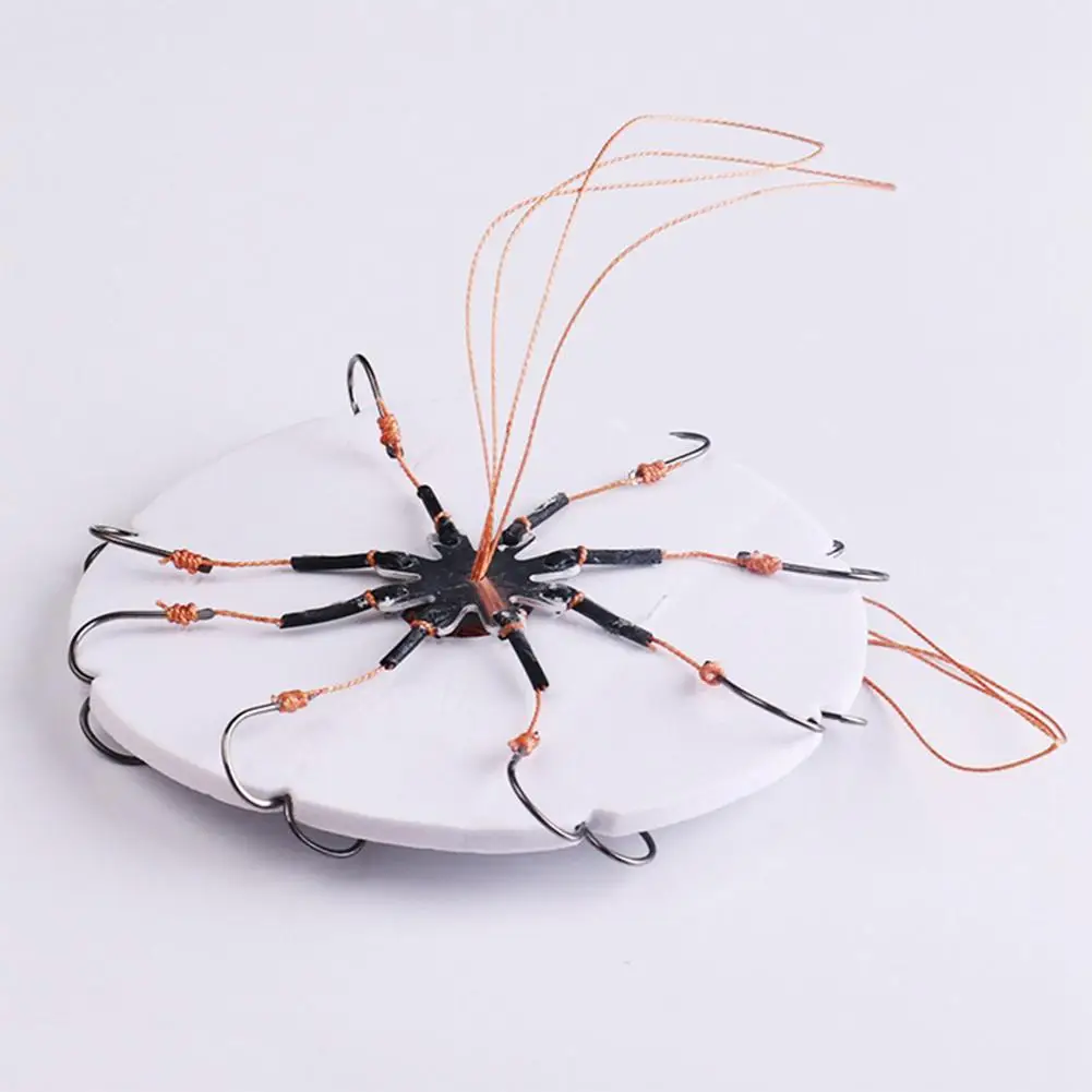 Anzuelo de pesca de acero al carbono, gancho de ocho garras, Círculo de pesca, Mosca, plato, aparejos de pesca, 8 unidades por lote, 6 #-15 # - imagen 2