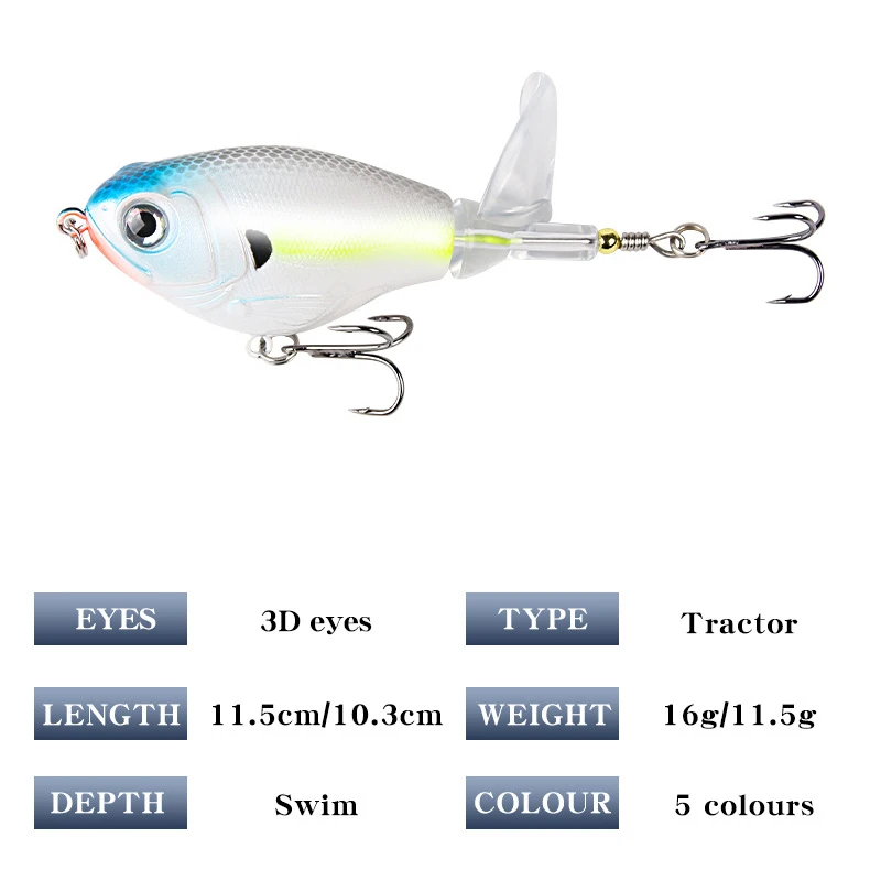 Whopper Plopper 11,5/16g Swimbait señuelo duro Jig Spin cebo pesca cola giratoria aparejos de pesca Topwater cuchara de mar para Lucio - imagen 4