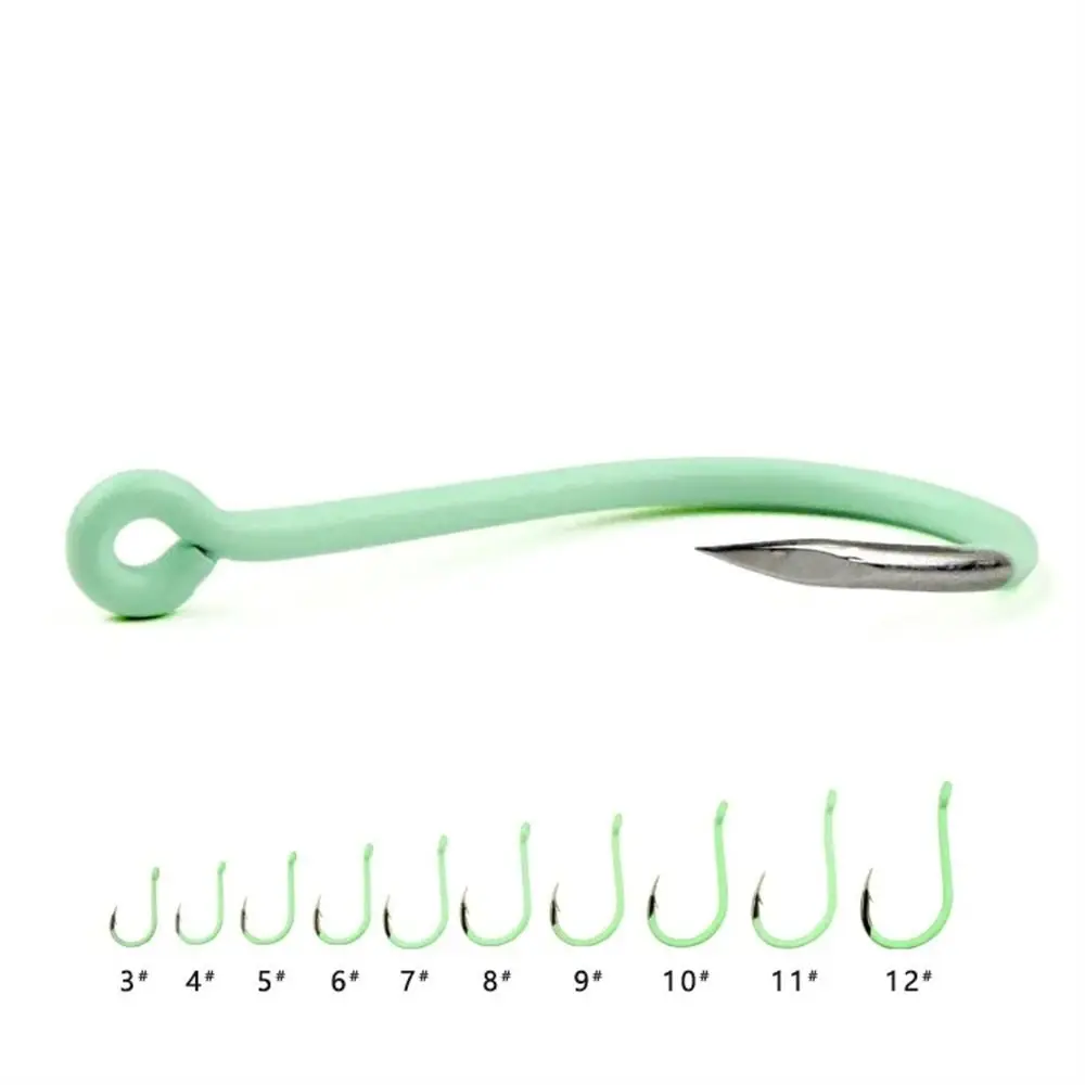 Anzuelos de pesca luminosos de acero de alto carbono, gancho de púas, boca curva, anzuelo Triangular de ataque rápido, punto de súper aguja, 10 unids/lote por bolsa - imagen 4