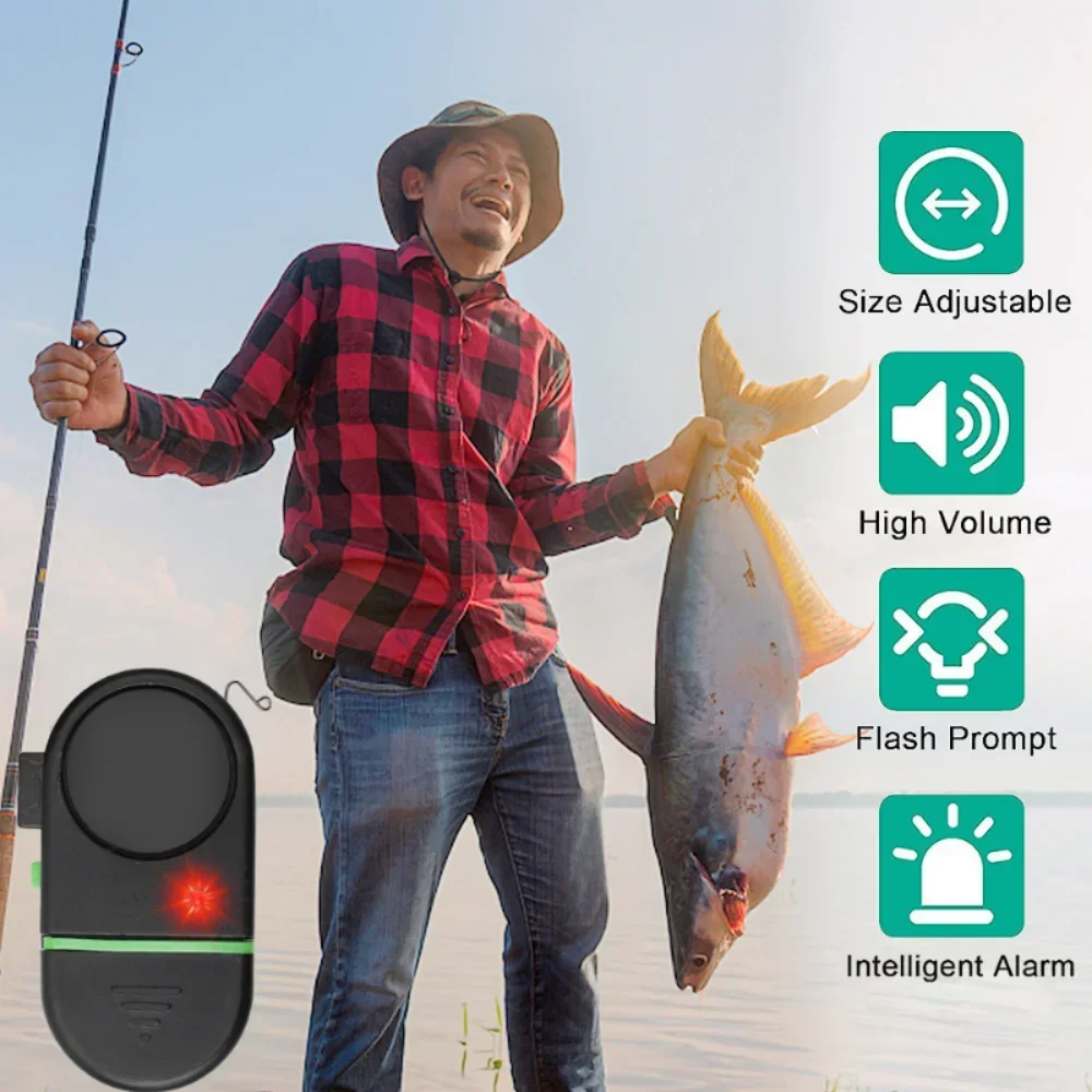 Alarma de pesca eléctrica, accesorios de campana de pesca, indicador de banda, sensibilidad, alerta de sonido, alarma de picadura de pescado para caña de pescar - imagen 3