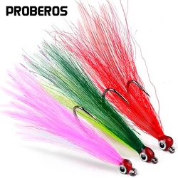 Proberos Anzuelos Jig Head acero con púas y ojos para trucha lubina