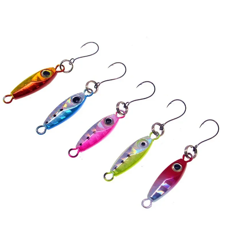 Nuevo Mini señuelo de pesca 2,7 CM 4,5 CM 3g 6g cuchara señuelos de Metal Spinnerbait Minnow pez pequeño anzuelo único Jig Stream trucha hielo de invierno