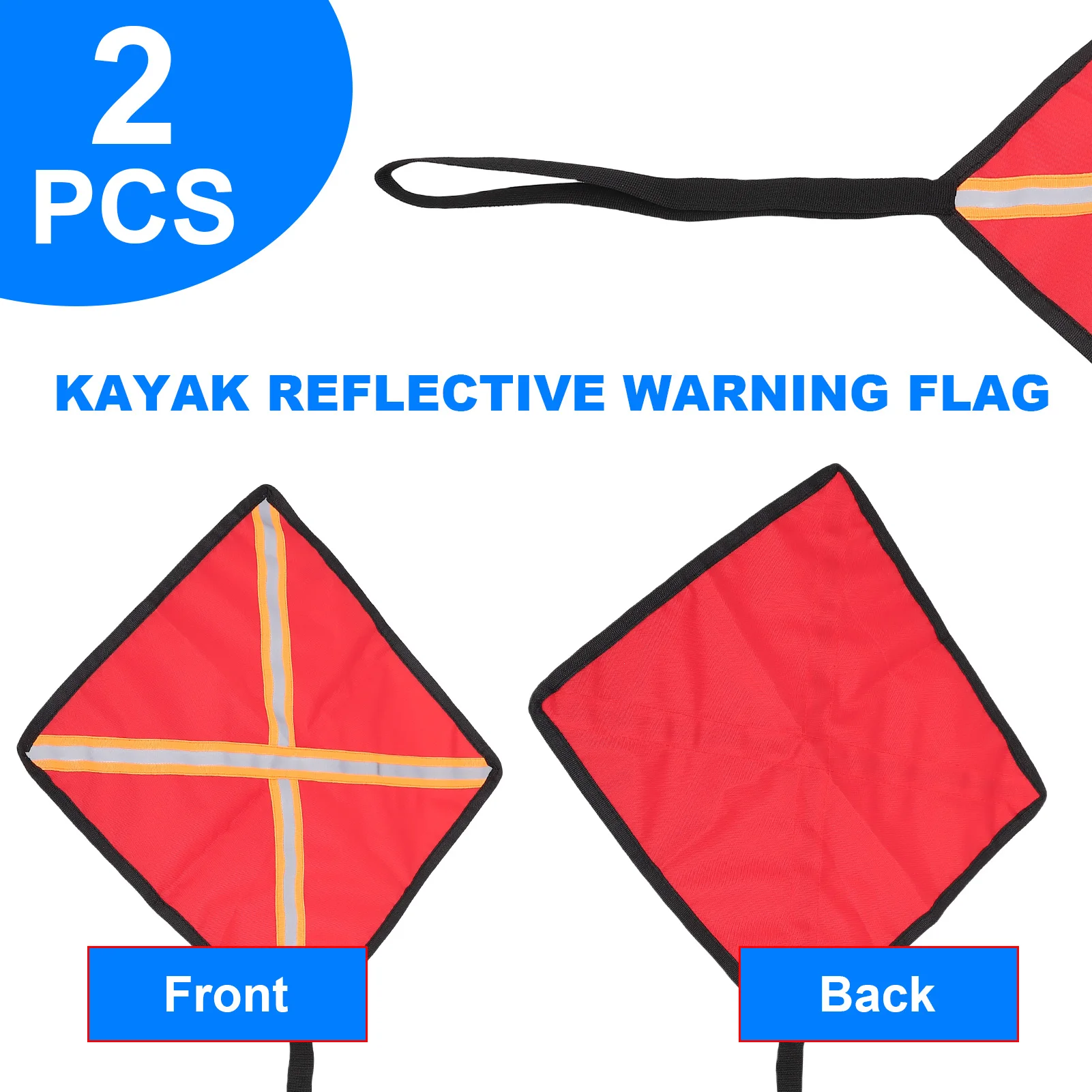 Bandera de seguridad para Kayak, 30x30cm, bandera roja reflectante de alta visibilidad para camiones, barcos, canoas, bandera de seguridad reflectante para Kayak - imagen 3