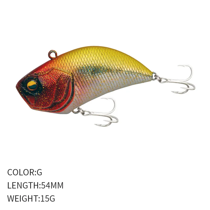 Señuelo de pesca VIB, 54mm, 15g, cebo Artificial oscilante que se hunde con anzuelo al revés para peces de agua dulce y salada - imagen 4