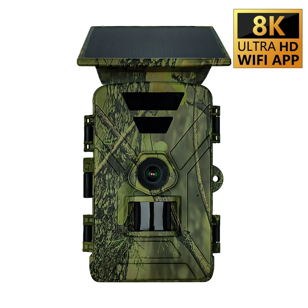 Cámara de Caza Solar 8K HD 60MP – Visión Nocturna, WiFi, APP