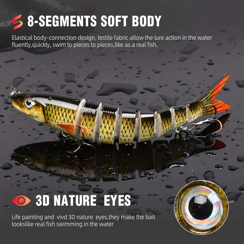 Swimbaits multiarticulados de hundimiento lento para lubina y trucha - imagen 3