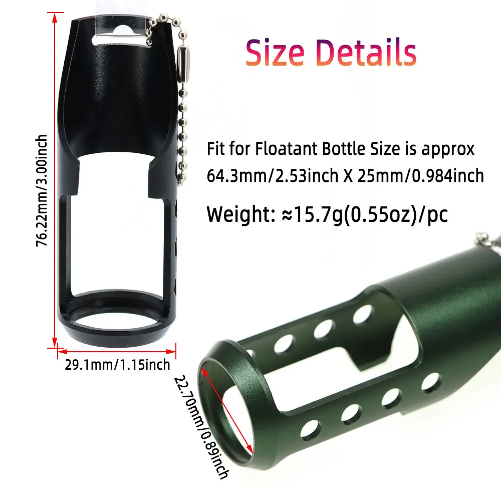 Bimoo, 1/2 Uds., soporte para botella flotante de pesca con mosca, soporte para botella de cebo de pesca, herramienta para sujetar botella flotante CDC, aparejos de pesca con mosca - imagen 3