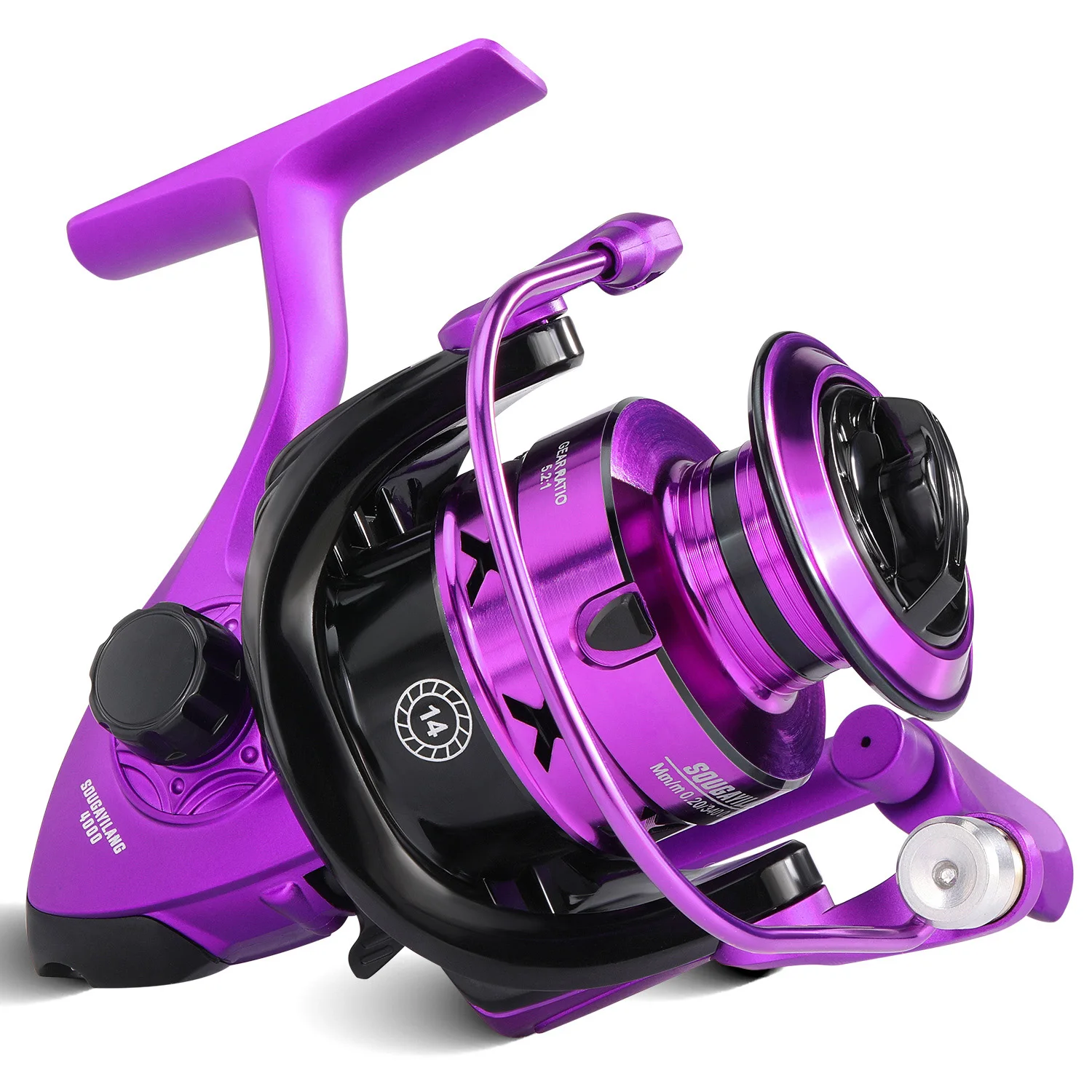 Carrete giratorio Sougayilang 1000-7000, marco de Metal ultraligero, carrete de pesca de carpa de arrastre suave de 15kg y carrete resistente de alta velocidad - imagen 2