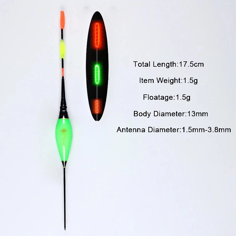 Flotadores de pesca de 3 unids/lote, flotadores eléctricos luminosos de alto brillo, flotabilidad de carpa, accesorio gratis - imagen 2