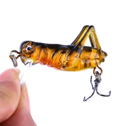 Señuelo saltamontes cebo duro realista con anzuelos para lubina