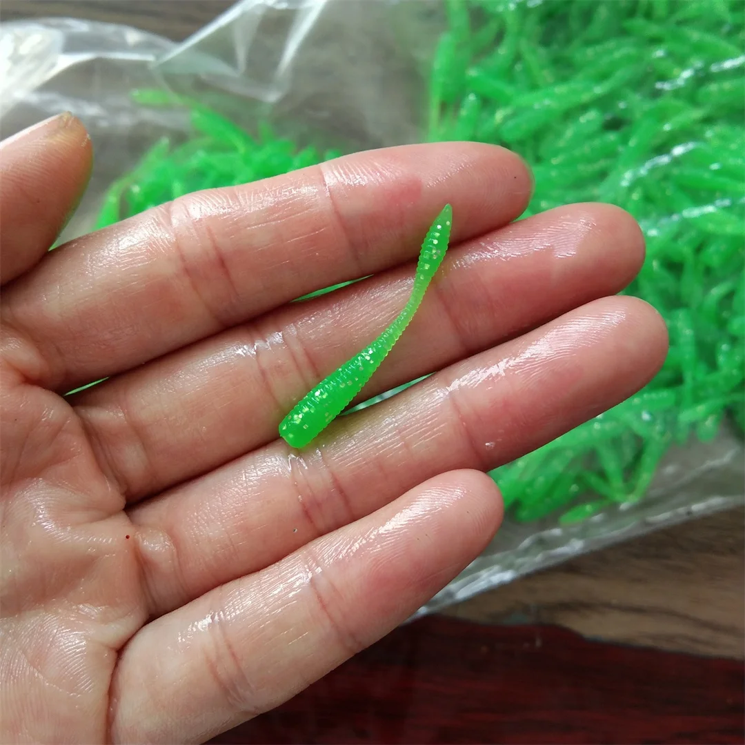 Swolfy 50 Uds 3,8 cm TPE flotante Micro cebo aguja cola Ajing gusano suave señuelo de pesca Swimbaits Jig Rockfish Drop Shot océano mar