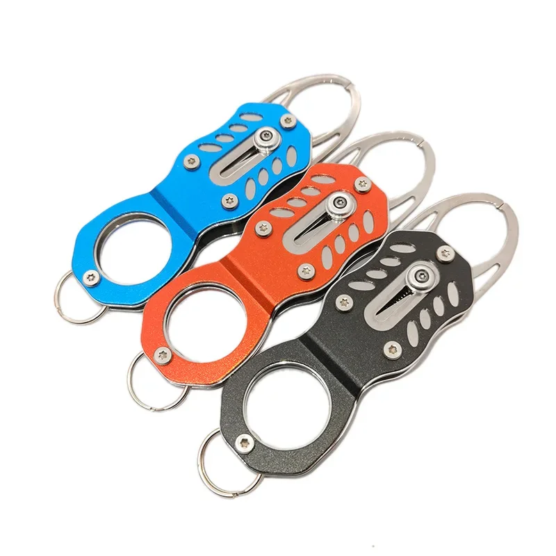 OUTKIT-controlador de agarre de labio de pescado con cuerda antipérdida, equipo de pesca portátil de aluminio para agua salada, herramientas de aparejos - imagen 3