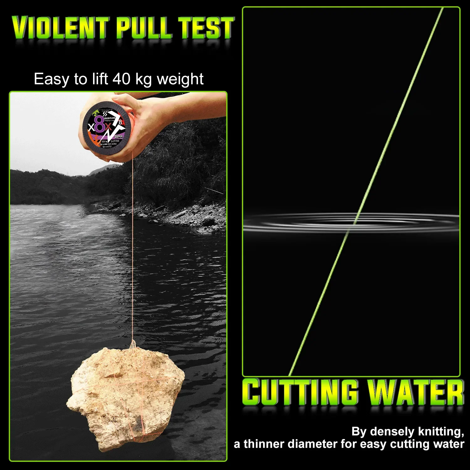 Línea de pesca trenzada Sougayilang X4 X8 100/300/500 arrastre máximo 66LB línea de PE multifilamento para lubina accesorios de pesca de carpa - imagen 5