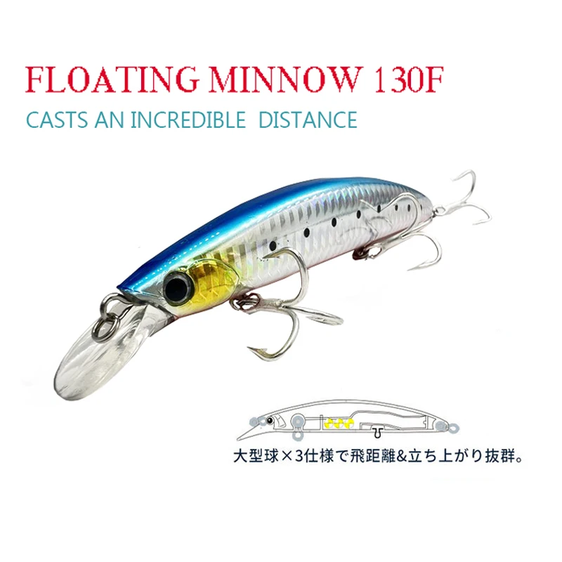 Señuelo de pesca flotante Minnow 130mm 25g Señuelos de pesca de calidad profesional cebo duro calidad Wobblers Mnnow cebo Artificial - imagen 5