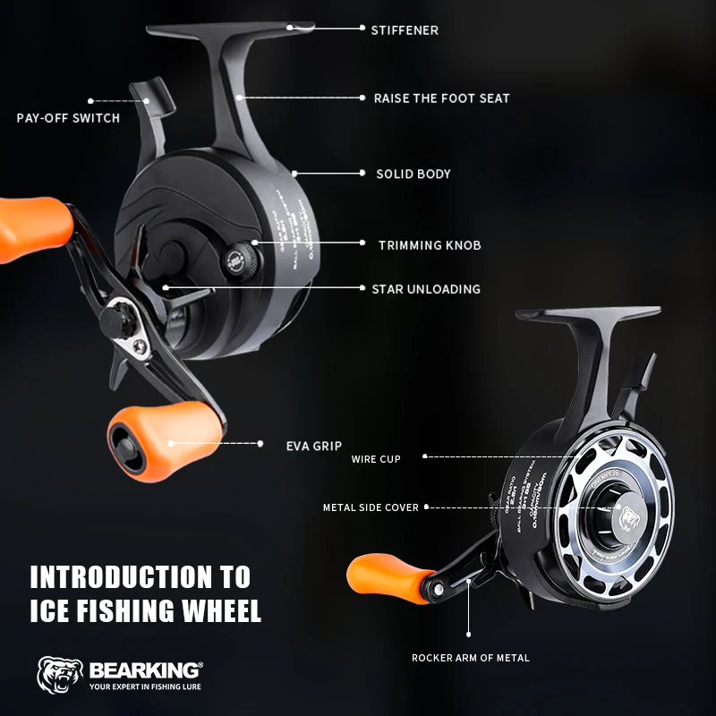 Carrete de hielo Bearking – Freno magnético con eje guía dual - imagen 3