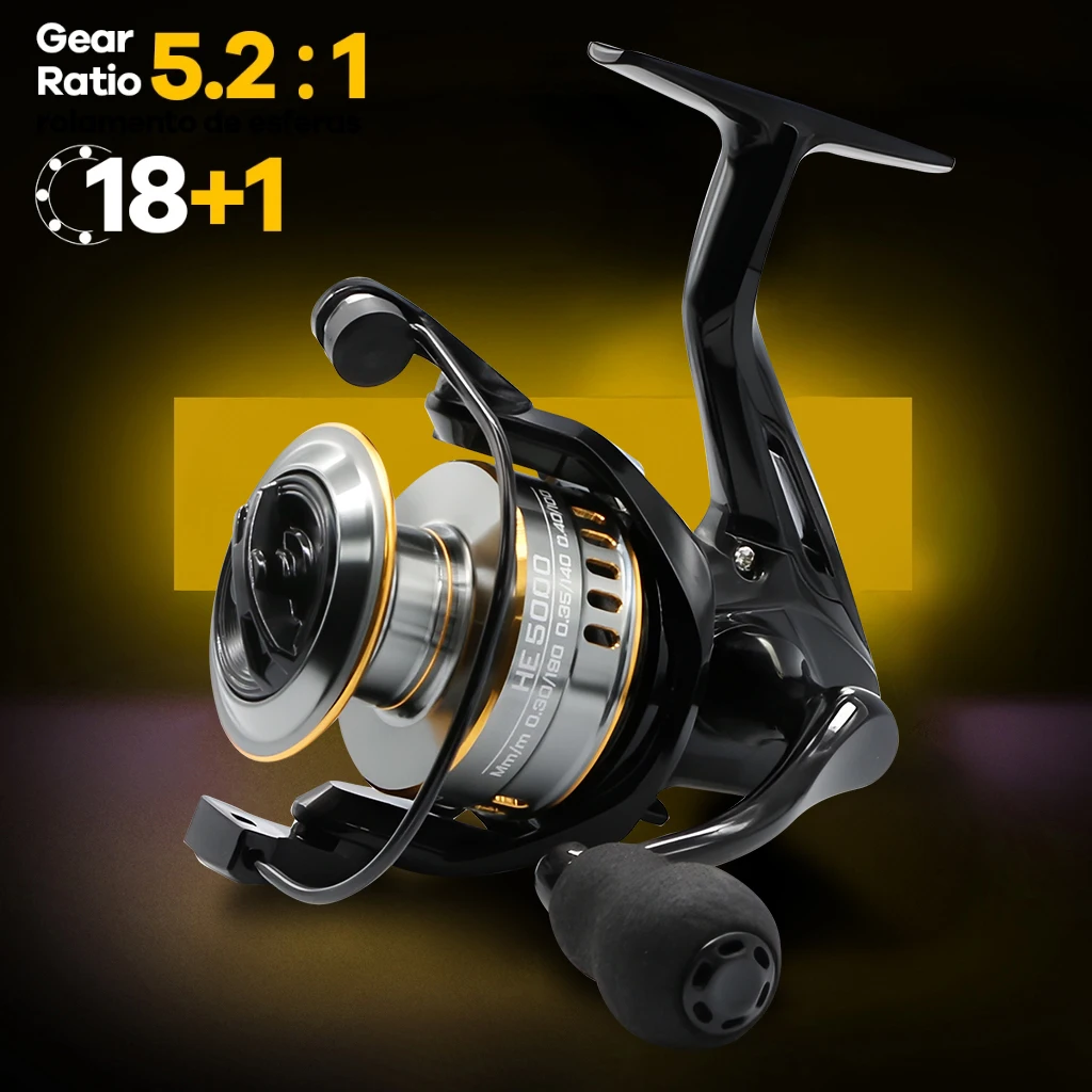 Rooblinos HE Carrete Spinning Ultraligero – Ratio 5,2:1 y Arrastre Máximo - imagen 3