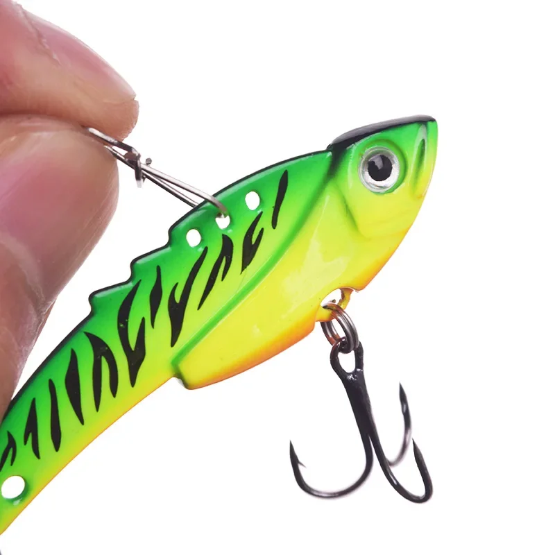 Señuelo de hoja VIB de Metal para invierno, 5,5 cm, 13g, ojos 3D, lápiz, cuchara, Spinner, equilibrador, Señuelos de pesca, cebo duro, aparejos de lubina con gancho, 1 ud. - imagen 3
