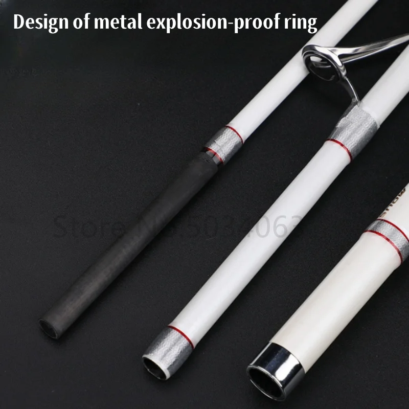 Caña de pescar portátil para balsa de barco, cebo giratorio súper duro, caña de pescar de carbono de 1,8 M, 2,1 M, 2,28 M, caña de pescar de remolque - imagen 4