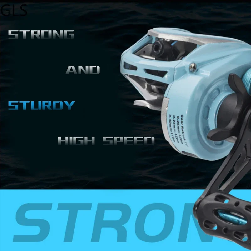 Carrete de pesca de Metal de alta velocidad, 19 + 1 rodamientos de bolas, relación de engranaje 8,1: 1, rueda de pesca de Baitcasting ocean - imagen 5