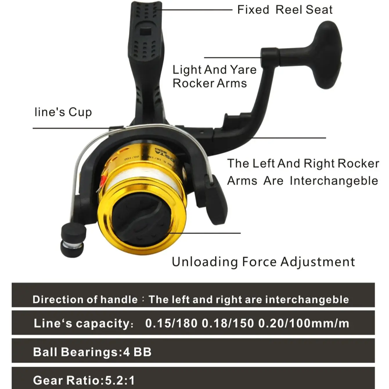 Combo de carrete de caña de pescar en hielo de 2 secciones, Kit completo, mango antideslizante EVA, caña de pescar de carpa, 27 ", Mini cañas de invierno, carrete giratorio 5,2: 1 - imagen 3